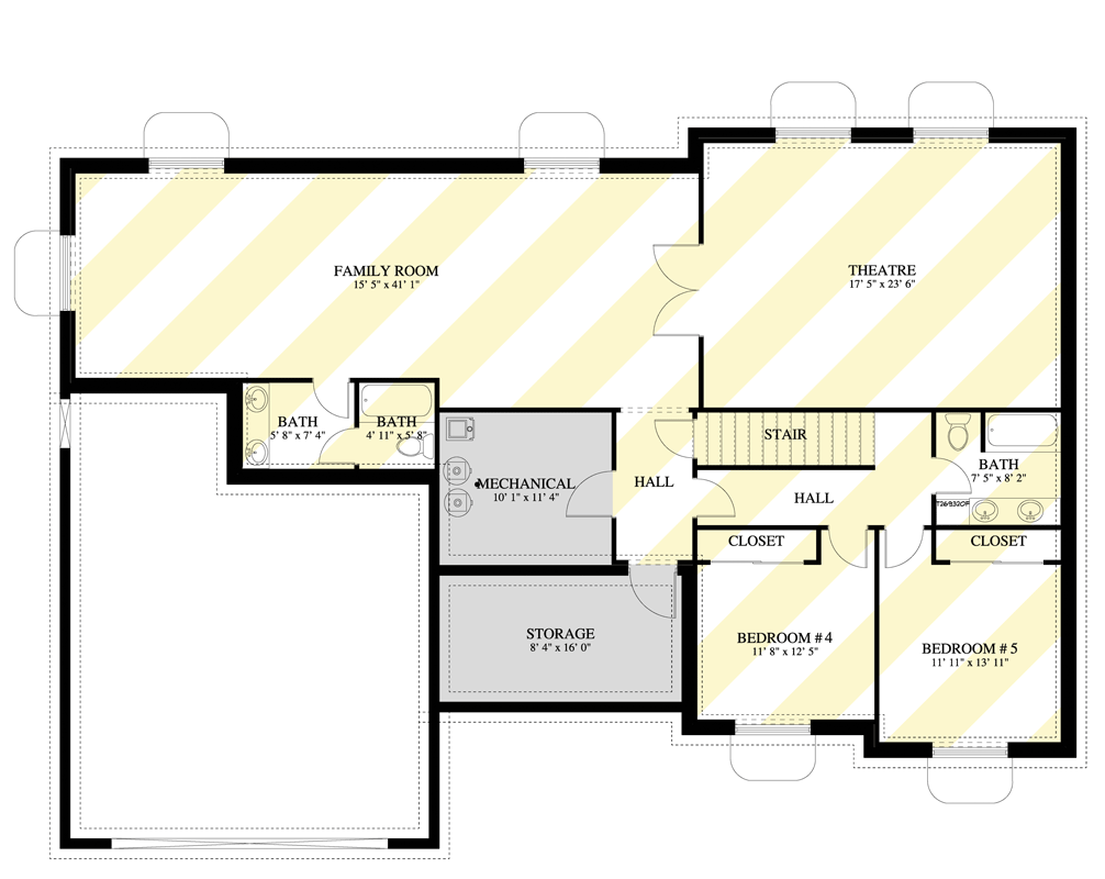 Plan 61690UT: Craftsman Ranch Plan with Den and Main-Level Master Suite - Floor Plan - Optional Unfinished Basement Level - Craftsman, Ranch, Traditional