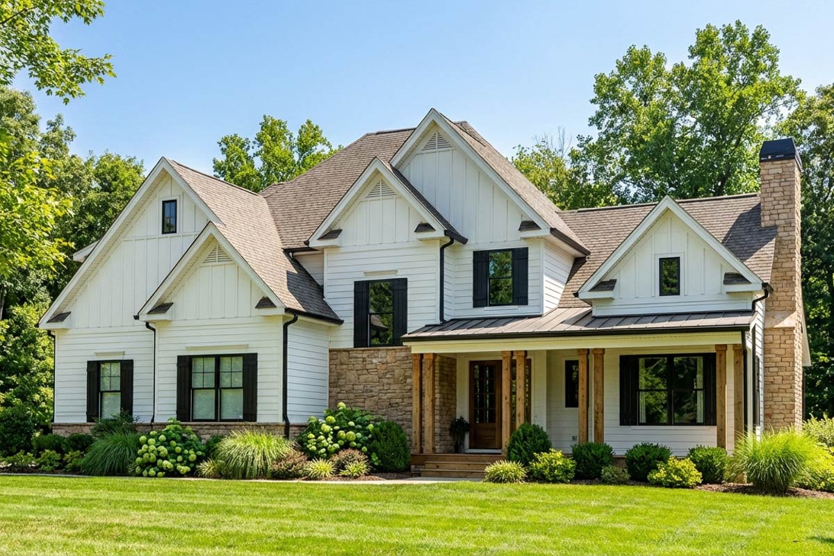 Modification Request for Plan 750012LDG: Elegant Modern Farmhouse 4-Bed ...