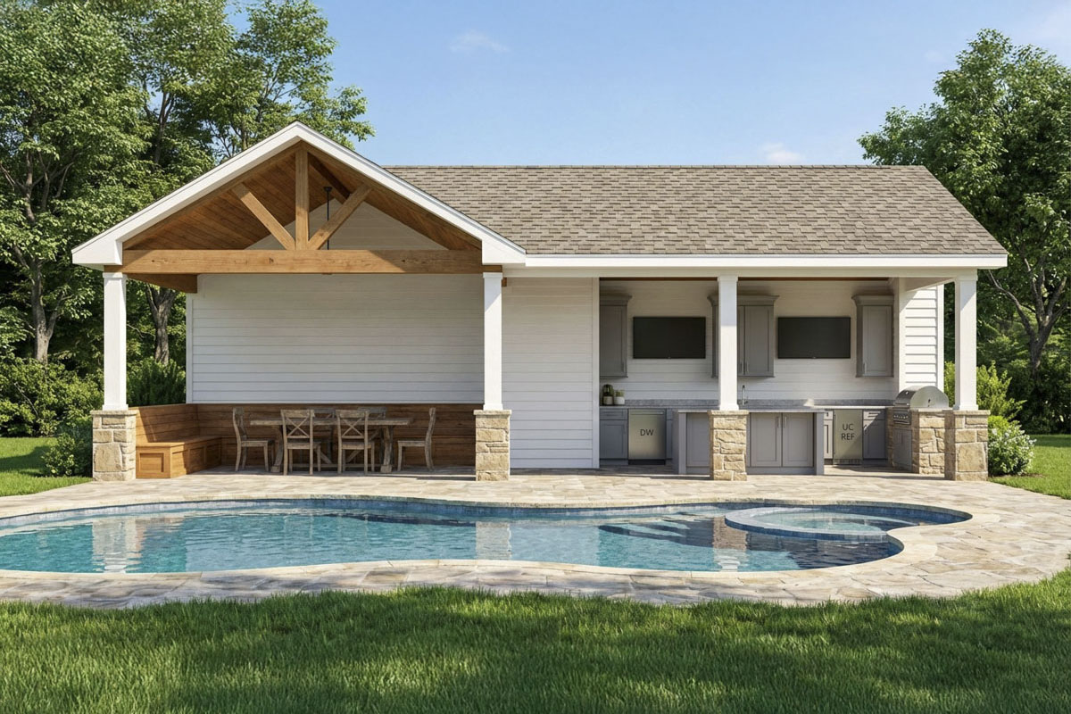 Modification Request for Plan 750022LDG: Traditional Pool House Plan ...