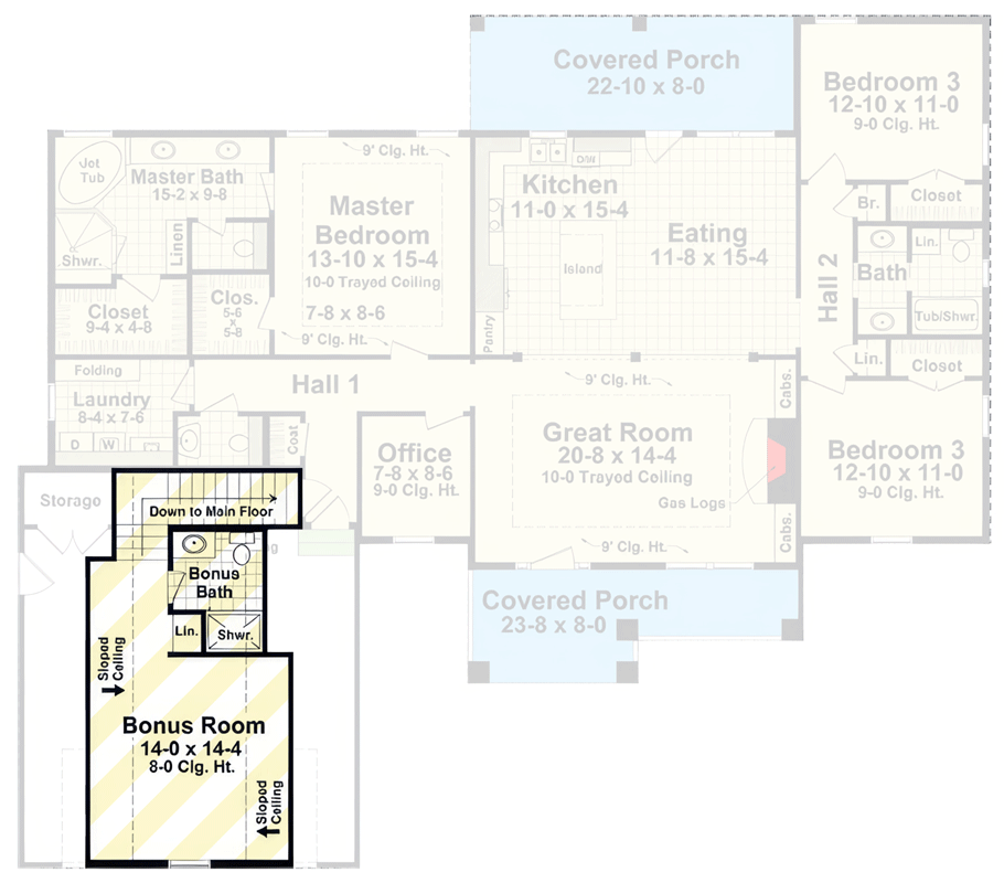 Plan 51363MM: Modern Farmhouse House Plan Featuring Three Bedrooms and Two-Car Garage - Floor Plan - Bonus Level - Country, Craftsman, Farmhouse, Modern Farmhouse