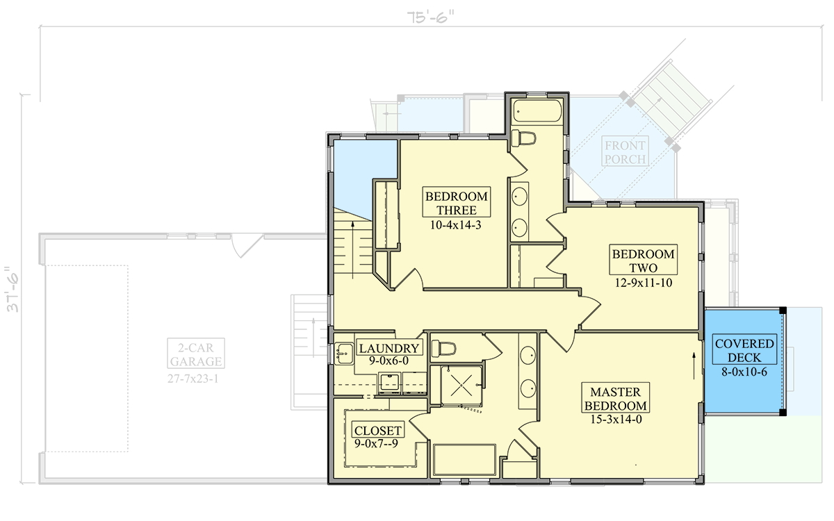 Plan 95352RW: Modern Northwest House Plan with Upstairs Master Suite and Home Office - Floor Plan - 2nd Floor - Modern, Northwest, Transitional