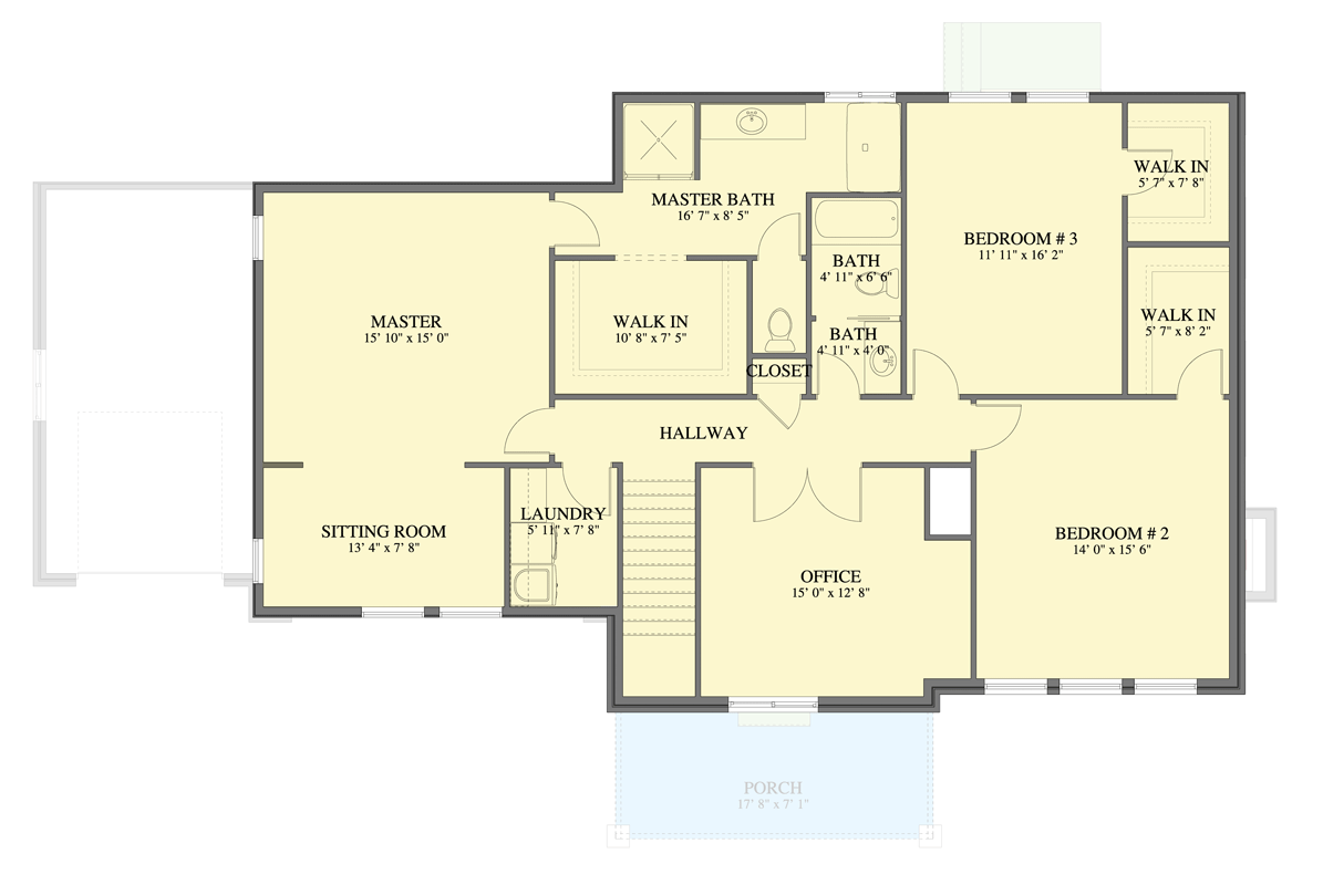 Plan 61711UT: Traditional 4-Bedroom House Plan with Home Office and Three-Car Garage - Floor Plan - 2nd Floor - Traditional