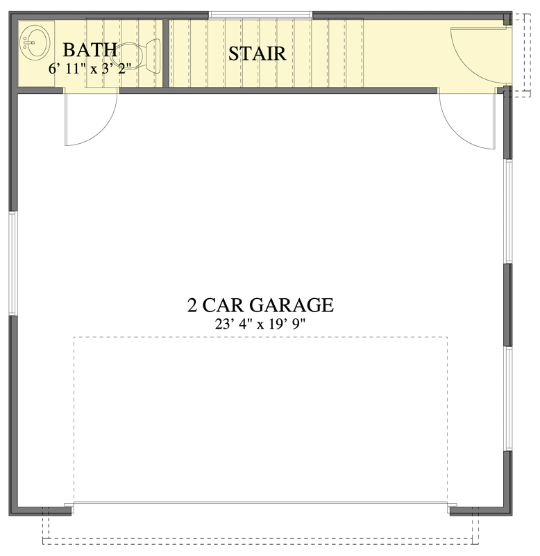 Plan 61718UT: Versatile Traditional ADU House Plan with 2-Car Garage and Upstairs Master Suite - Floor Plan - Main Level - Traditional