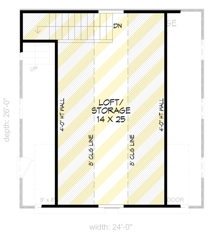 Plan 680647VR: Traditional 2-Car Detached Garage House Plan with Optional Finished Loft - Floor Plan - 2nd Floor - Traditional