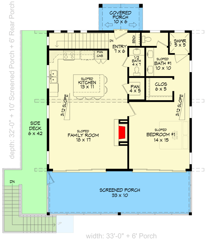 Plan 680650VR: Elevated Contemporary House Plan with Screened Porch and Two-Story Great Room - Floor Plan - 2nd Floor - Contemporary, Vacation