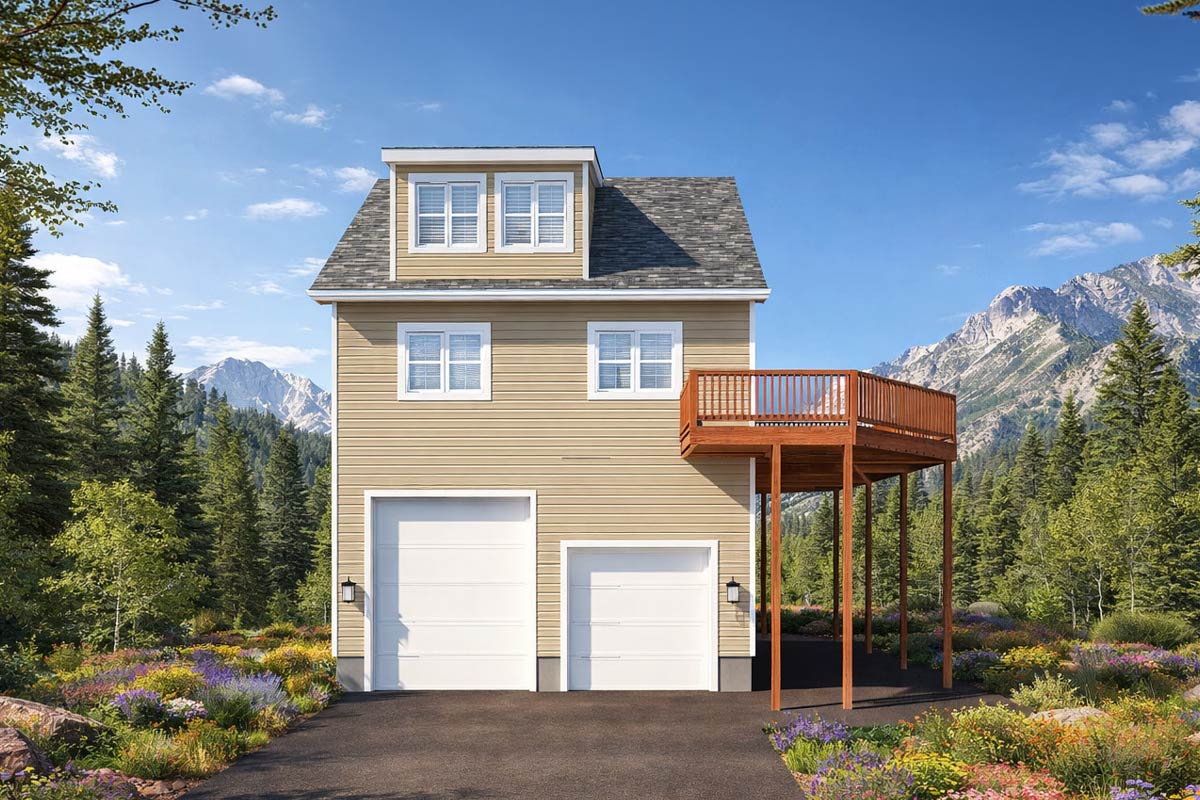Plan 61721UT: Cabin House Plan with Two-Story Great Room and Wrap ...