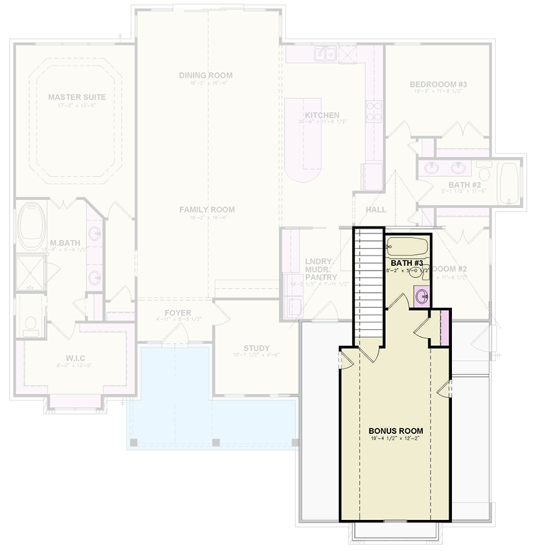 Plan 25940GE: 3-Bedroom Modern Farmhouse House Plan with 1st-Floor Master and Bonus Room - Floor Plan - 2nd Floor - Country, Farmhouse, Modern Farmhouse