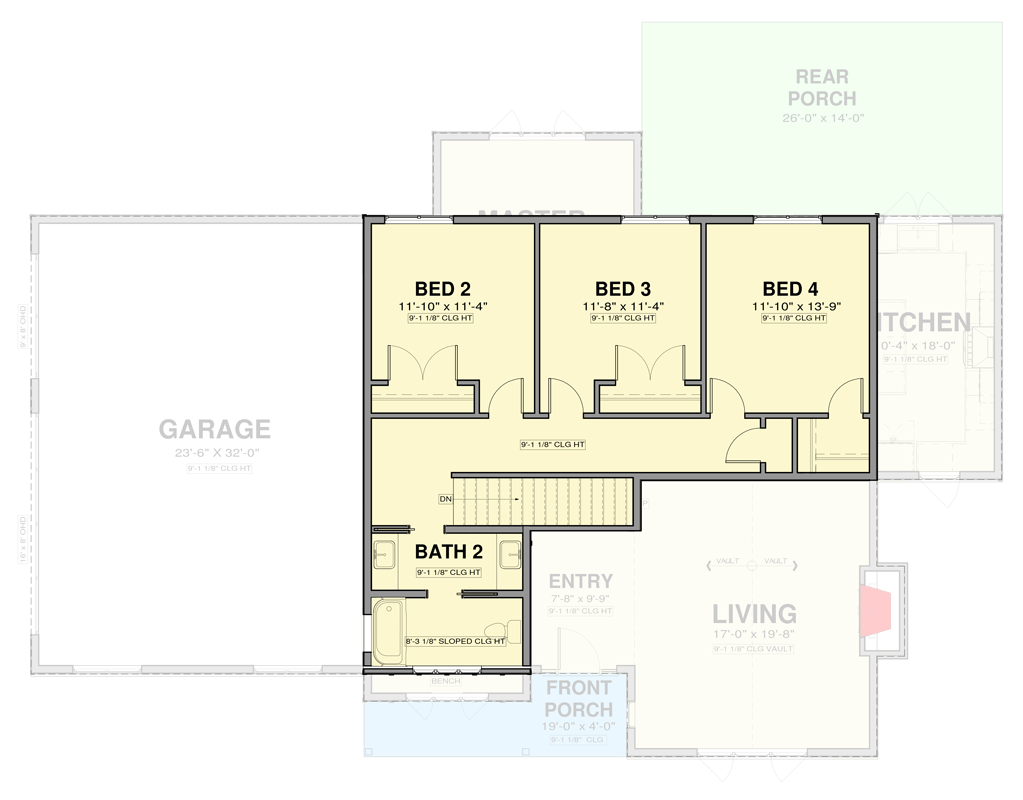 Plan 600020PDZ: 4-Bedroom Modern Farmhouse House Plan with Craftsman Details and Master Suite - Floor Plan - 2nd Floor - Craftsman, Modern Farmhouse