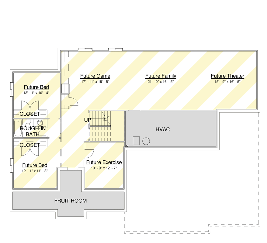 Plan 910142WHD: Charming 2152 sq ft French Country House Plan with 3-5 Bedrooms and Optional Finished Basement - Floor Plan - Optional Finished Basement Level - French Country
