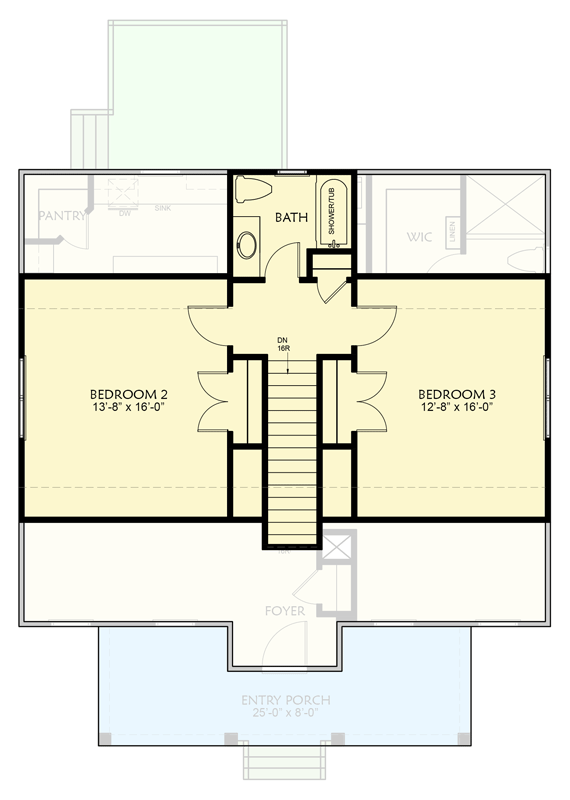 Plan 500096VV: 1716 Sq Ft Southern Cottage House Plan with First Floor Master Suite - Floor Plan - 2nd Floor - Cottage, Country, Craftsman, Southern, Traditional