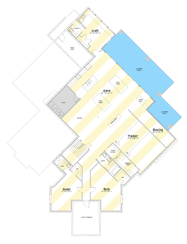 Plan 910146WHD: Modern Mountain House Plan with Three Bedrooms and Large RV Garage - Floor Plan - Optionally Finished Basement Level - Modern, Mountain, Prairie