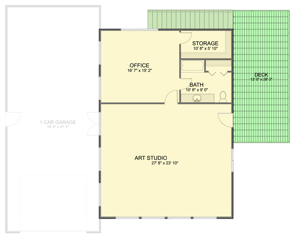Plan 61734UT: Modern RV Garage House Plan with Spacious Upper-Level Home Office and Studio - Floor Plan - 2nd Floor - Contemporary, Modern