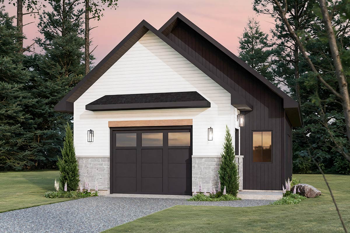 Plan 22743DR: Modern Contemporary Garage Plan with Loft and Workshop