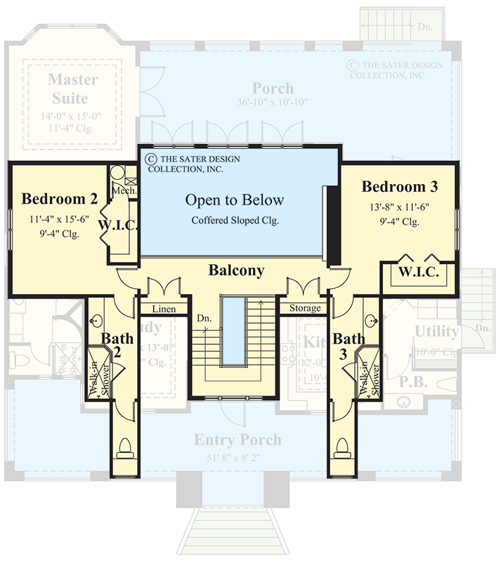 Plan 340146STR: Rustic Mountain House Plan with 3 Bedrooms and Open Great Room - Floor Plan - 2nd Floor - Bungalow, Cottage, Mountain, Rustic