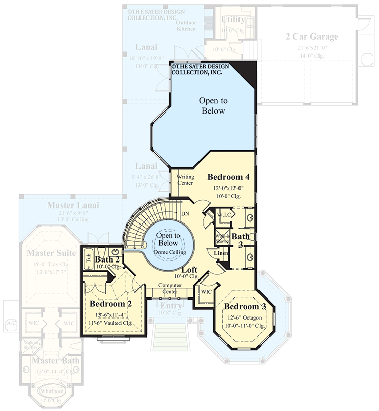 Plan 340147STR: Charming Coastal Farmhouse House Plan with 4 Beds and 3096 Sq Ft - Floor Plan - 2nd Floor - Beach, Coastal, Farmhouse, Vacation, Victorian