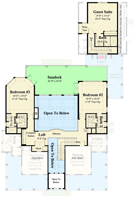 Plan 340151STR: Charming Modern Farmhouse Plan with 4 Bedrooms and 3675 Sq Ft - Floor Plan - 2nd Floor - Country, Craftsman, Farmhouse, Modern Farmhouse, Southern