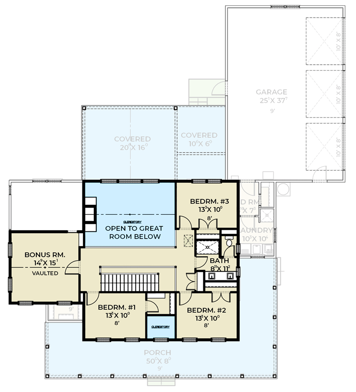 Plan 280261JWD: Modern Farmhouse Plan with 4-5 Bedrooms and Large Wrap-Around Porch - Floor Plan - 2nd Floor - Country, Farmhouse, Modern Farmhouse, New American, Southern Traditional