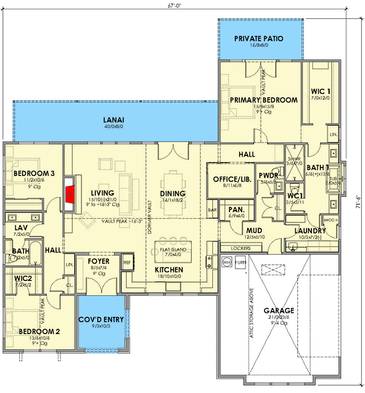 Plan 470316REY: Charming French Country House Plan with 3 Bedrooms and 2342 Sq Ft - Floor Plan - Main Level - Cottage, European, French Country