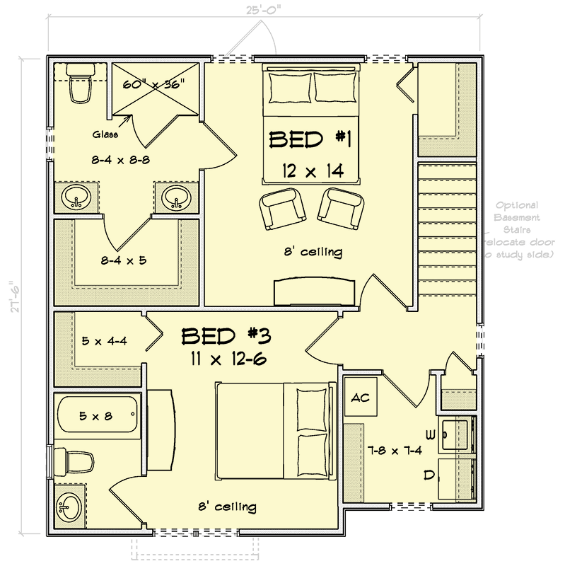Plan 52523WM: Traditional 3-Bedroom House Plan with Upstairs Master Suite - Floor Plan - 2nd Floor - Traditional
