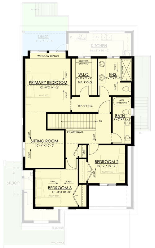 Plan 270126AF: Modern Farmhouse House Plan with 3-5 Bedrooms and Home Office - Floor Plan - 2nd Floor - Farmhouse, Modern Farmhouse