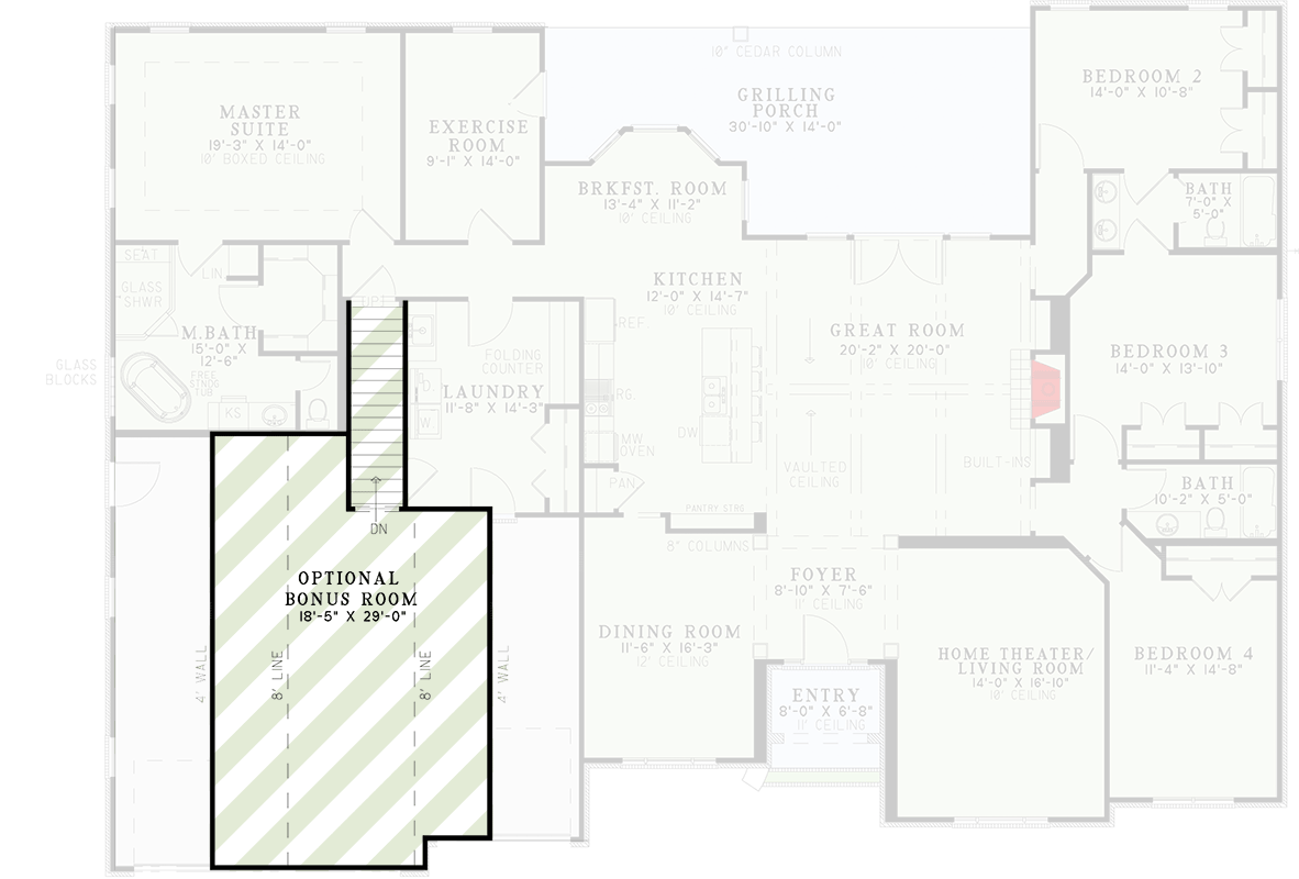 Plan 60728ND: Elegant European Traditional House Plan with 4 Bedrooms and 3-Car Garage - Floor Plan - 2nd Floor - European, Traditional