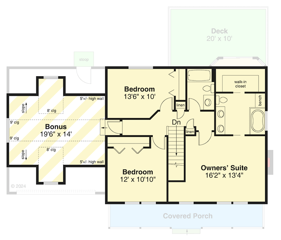 Plan 720178DA: Country Farmhouse House Plan with Upstairs Primary Suite - Floor Plan - 2nd Floor - Country, Farmhouse, Traditional