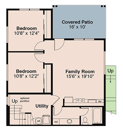 Plan 720179DA: Craftsman Cottage House Plan with Split Bedroom Layout - Floor Plan - Walkout Basement Level - Bungalow, Cottage, Craftsman
