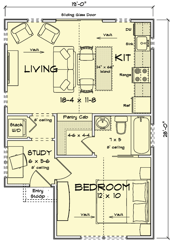 Plan 52545WM: Charming Cottage House Plan with Compact Layout and Bright Living - Floor Plan - Main Level - Cottage, Country, Shingle