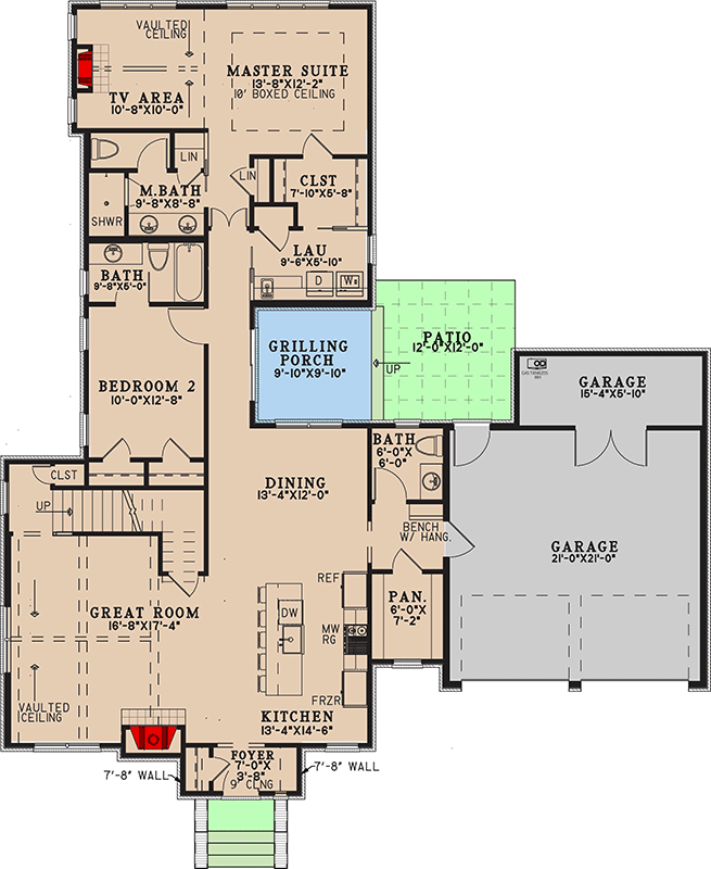 Plan 70962MK: European Cottage House Plan with Loft and Butler Pantry - Floor Plan - Main Level - Cottage, European