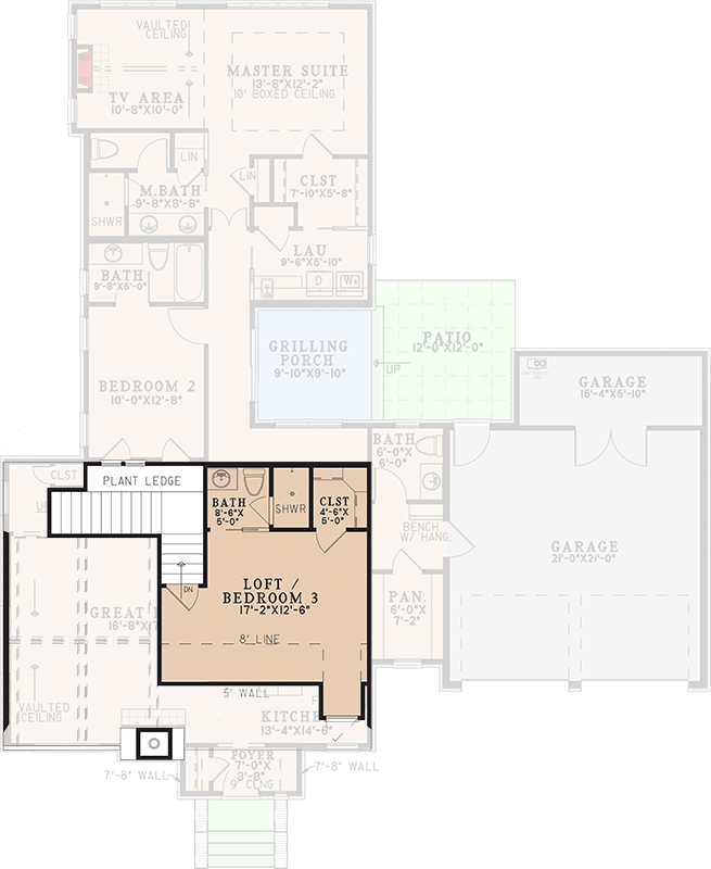 Plan 70962MK: European Cottage House Plan with Loft and Butler Pantry - Floor Plan - 2nd Floor - Cottage, European