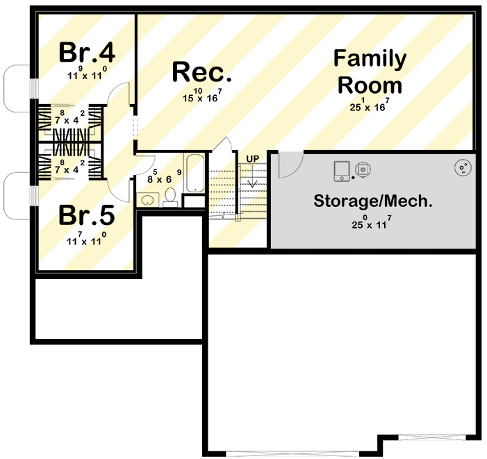 Plan 623615DJ: Contemporary Modern House Plan with Split Bedrooms and Covered Patio - Floor Plan - Optional Lower Level Layout ($ Paid Option) - Contemporary, Modern