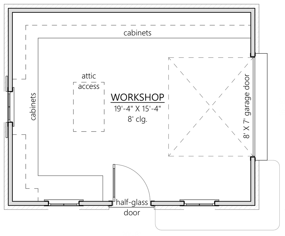 Plan 865031SHW: Cottage-Style Detached Garage Plan with Workshop - Floor Plan - Main Level - Cottage