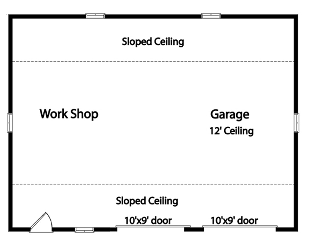 Plan 22032SL: Spacious Craftsman 2-Car Garage House Plan with 1200 Sq Ft Workshop - Floor Plan - Main Level - Craftsman