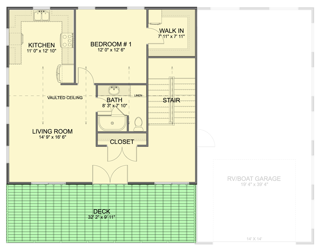 Plan 61741UT: Barndominium House Plan with 1 Bedroom and Expansive Garage - Floor Plan - 2nd Floor - Barndominium