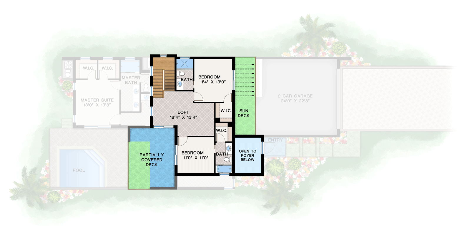 Plan 660031JMD: Contemporary 3-Bedroom House Plan with First-Floor Master and Outdoor Kitchen - Floor Plan - 2nd Floor - Contemporary, Modern