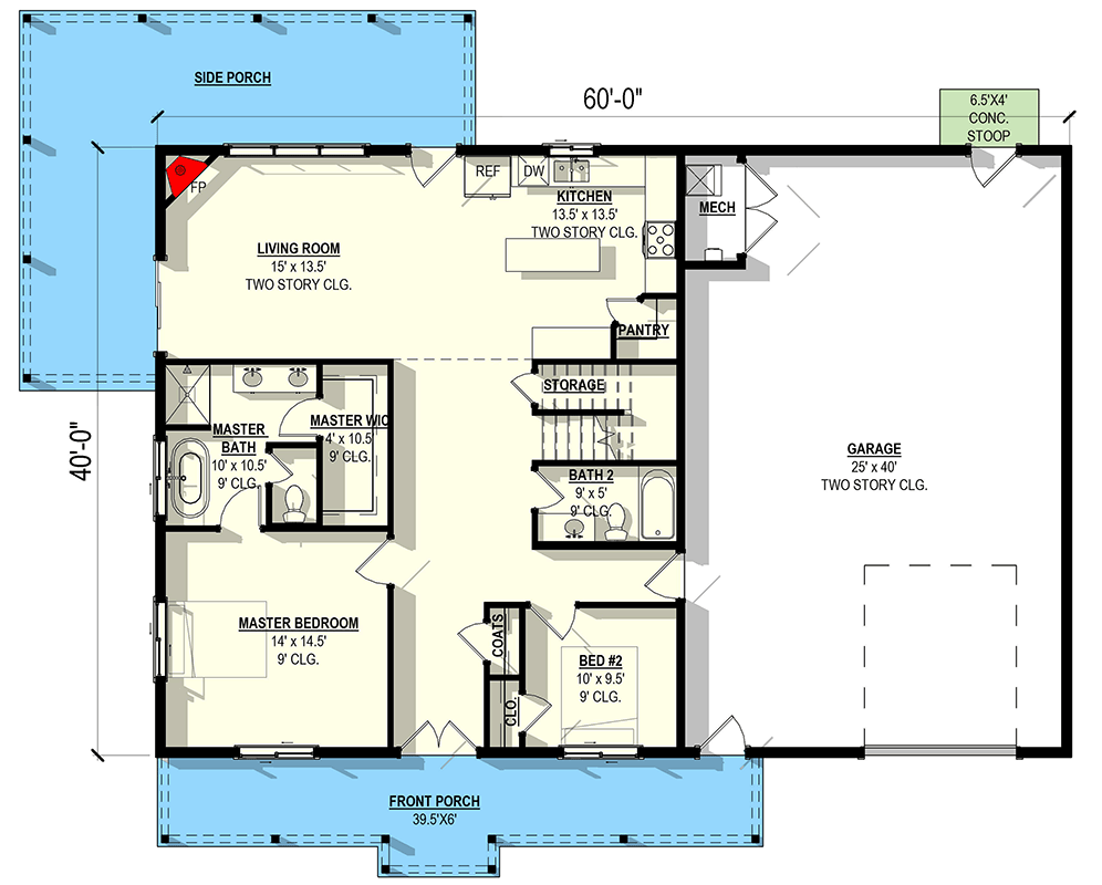 Plan 405130FDC: Modern Barndominium House Plan with First-Floor Master and 1013 Sq Ft Garage - Floor Plan - Main Level - Barndominium