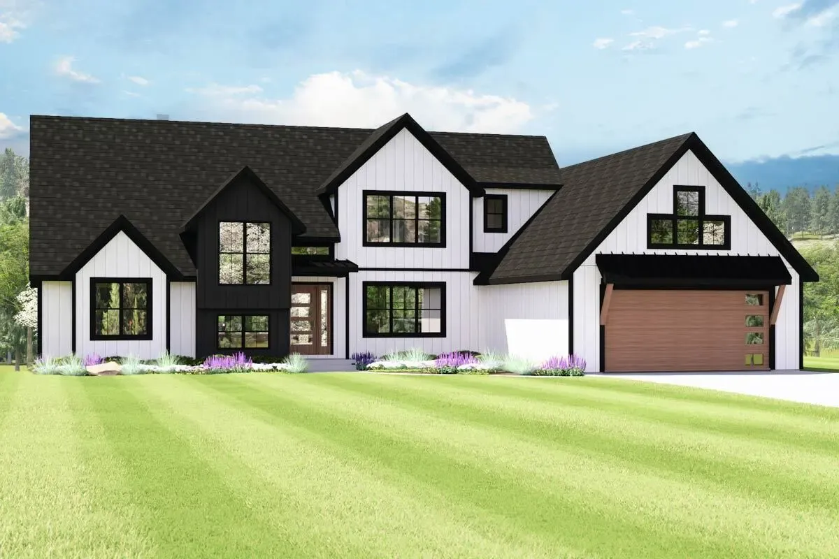 Striking Modern House Plan with 3 Bedrooms and Walkout Lower Level