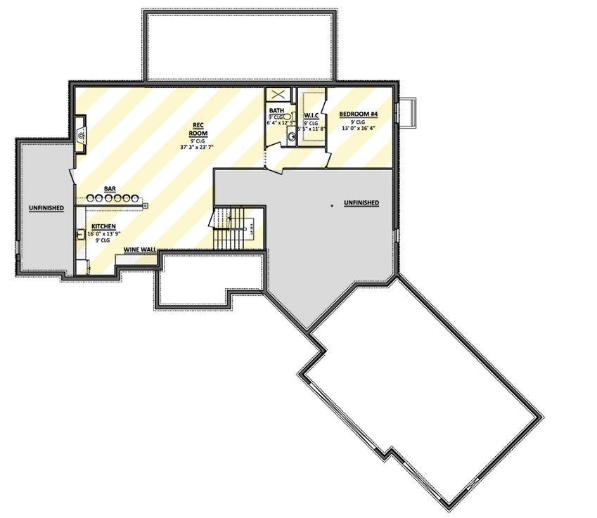 Plan 911069JVD: Modern Farmhouse House Plan with Split Bedrooms and 3-Car Garage - Floor Plan - Optionally Finished Lower Level - Contemporary, Country, Craftsman, Modern Farmhouse, Mountain