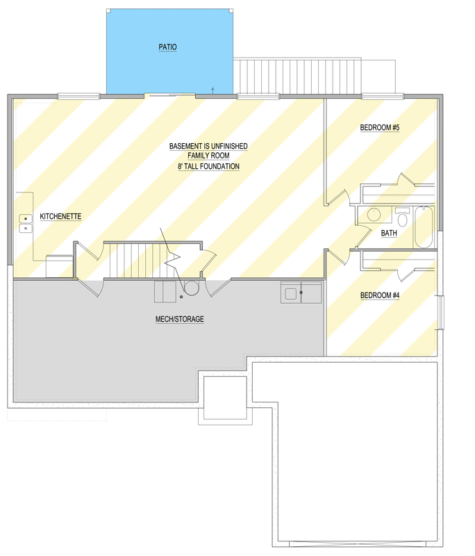 Plan 849075PGE: Craftsman Farmhouse Plan with Flexible Bedrooms - Floor Plan - Lower Level - Optionally Finished Walkout Basement - Craftsman, Farmhouse, Ranch, Traditional