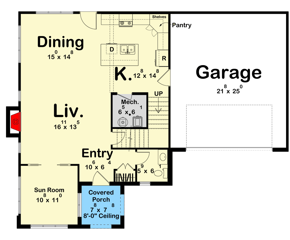 Plan 623633DJ: Coastal Contemporary 4-Bedroom House Plan with Expansive Outdoor Living - Floor Plan - Main Level - Coastal Contemporary, Contemporary, Florida-Style
