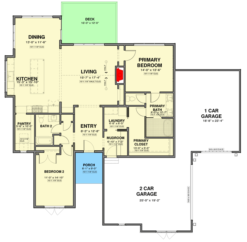 Plan 600021PDZ: Transitional European House Plan with Flexible Bedrooms and 3-Car Garage - Floor Plan - Main Level - European, French Country, Transitional