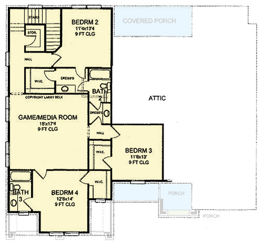 Plan 54062LK: Tuscan 4-Bedroom House Plan with First-Floor Master Suite - Floor Plan - Image #5 - Mediterranean, Rustic, Tuscan