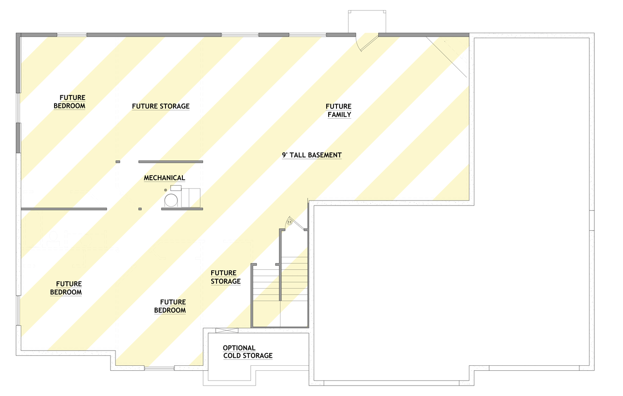 Plan 849082PGE: Craftsman Ranch House Plan with 3-4 Car Garage and Flexible Layout - Floor Plan - Optionally Finished Basement - Craftsman, Ranch, Traditional