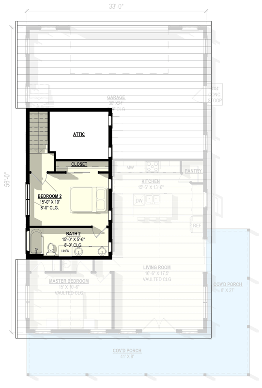 Plan 405151FDC: Modern Barndominium House Plan with 3 Beds and 2-Car Garage - Floor Plan - 2nd Floor - Barndominium, Farmhouse