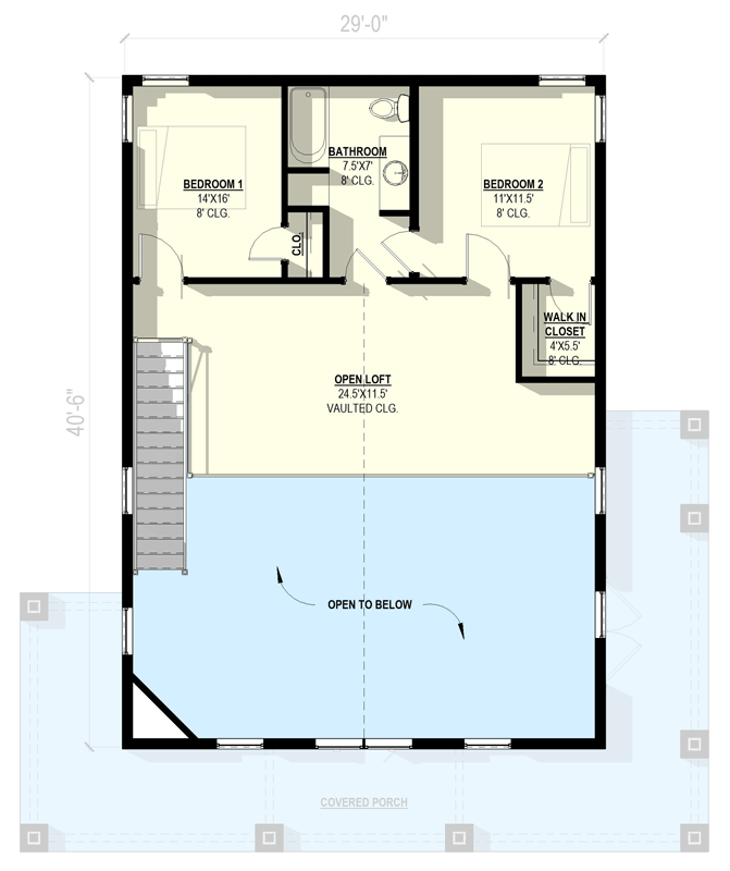 Plan 405153FDC: Inviting 3-Bedroom Barndominium House Plan with Wraparound Porch - Floor Plan - 2nd Floor - Barndominium, Farmhouse