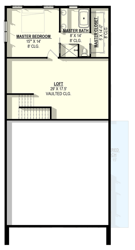 Plan 405158FDC: Barndominium Farmhouse House Plan with 4 Beds and Loft - Floor Plan - Image #7 - Barndominium