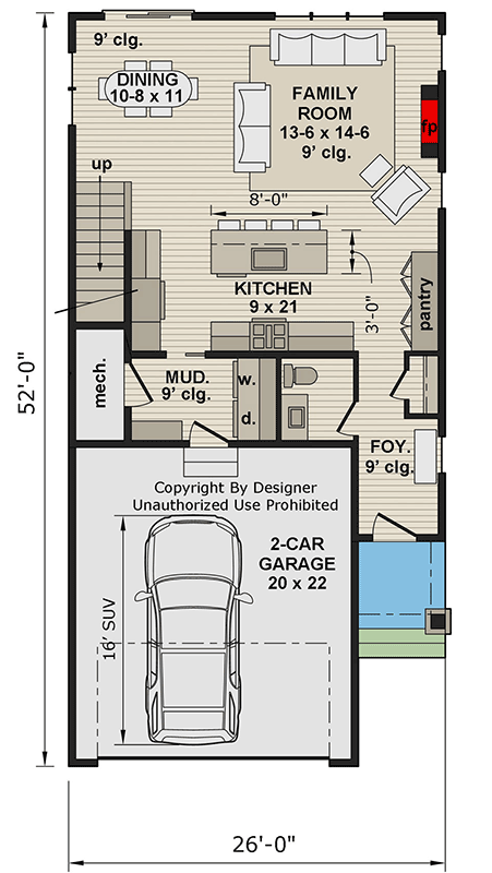 Plan 140055RK: Craftsman House Plan with 4 Bedrooms and 2-Car Garage - Floor Plan - Main Level - Craftsman, Farmhouse, Traditional