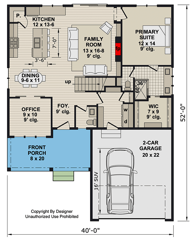 Plan 140065RK: Modern Farmhouse House Plan with 3 Bedrooms and First Floor Master - Floor Plan - Image #23 - Modern Farmhouse, New American