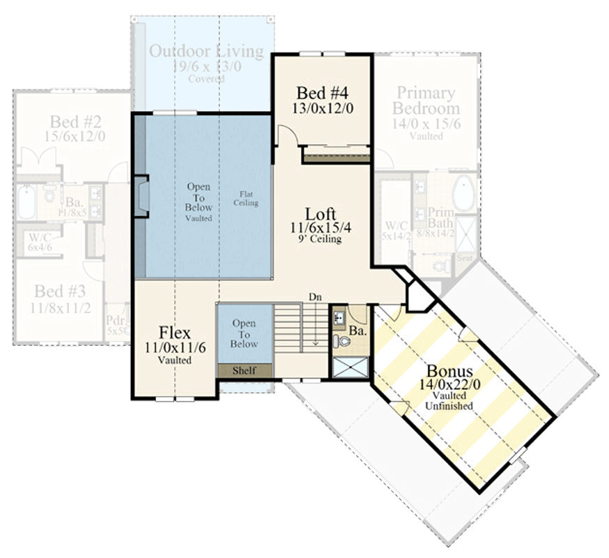 Plan 85480MS: European Stone House Plan with 4 Bedrooms and Angled Garage - Floor Plan - Image #5 - European, Transitional