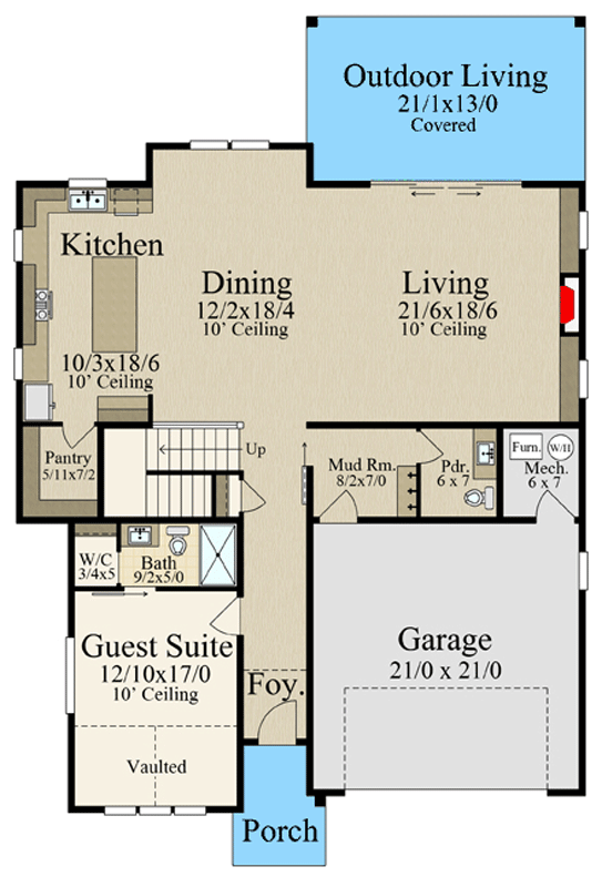 Plan 85482MS: Modern European House Plan with Flexible 3-4 Bedrooms and Bonus Room - Floor Plan - Image #2 - Contemporary, European, Modern